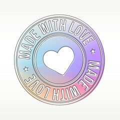 Watercolor Soft Made With Love Icon Vector Illustration Design Artistic Paint Texture Symbol Hand Drawn. 