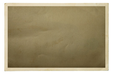 Blank old photo isolated on white