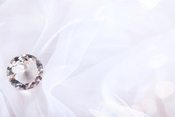 하얀 화이트 웨딩 망사 결혼 보석 다이아몬드