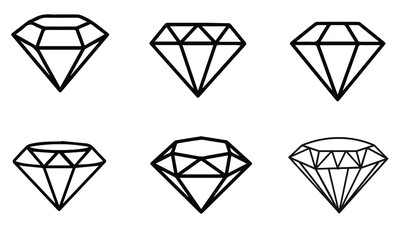 diamond icon or logo isolated sign symbol vector illustration Collection.	