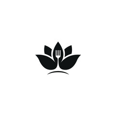 vector lotus leaf plant inspiration food design logo