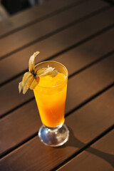 glass of orange juice on the table