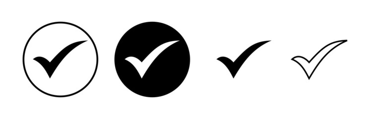 Check icons set. check mark icon. check list button icon. Tick