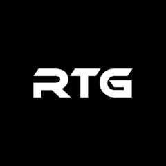 RTG letter logo design with black background in illustrator, vector logo modern alphabet font overlap style. calligraphy designs for logo, Poster, Invitation, etc.