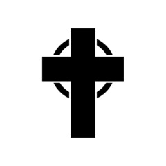 Christian cross icon isolated on white background