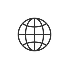 Globe icon isolated on white background. Network symbol modern, simple, vector, icon for website design, mobile app, ui. Vector Illustration