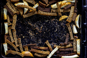 Crackers on a baking sheet are different