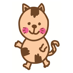 Cute cat  hand drawn , cartoon comic character