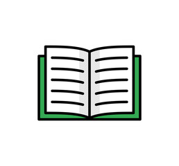 Book icon. isolated on white background. Flat design