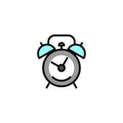 Alarm clock icon. isolated on white background. Flat design