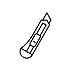 Stationery knife icon. isolated on white background. Flat design