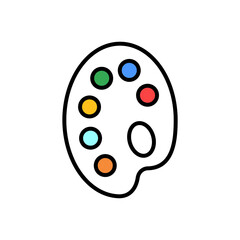Palette icon. isolated on white background. Flat design