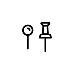 Push Pin icon. isolated on white background. Flat design