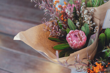 Rustic native flower bouquet