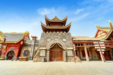 Obraz premium Chinese-style ancient architecture, Hainan, China.