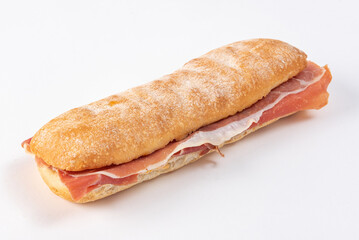 typical Spanish serrano ham sandwich