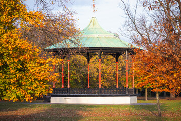 Greenwich park bandstand during autumn season in London, England