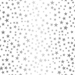 Silver sparkle scratched falling stars on white background. Vector background for New year, Christmas, birthday party, wedding card, invitations, flyer, voucher, web and wrapping paper.