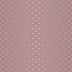 Grid seamless vector pattern with silver stars on soft red background. Abstract seasonal geometric vector illustration for prints, decoration, Christmas wrapping paper, stationery and wallpaper.