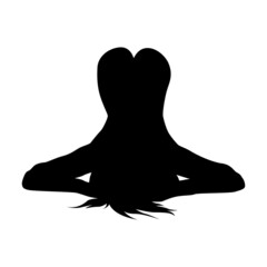 Yoga silhouette vector illustration black and white 