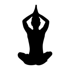 Yoga silhouette vector illustration black and white 