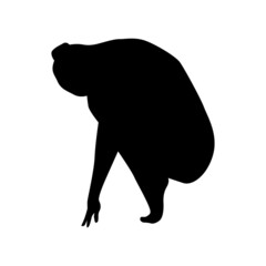 Yoga silhouette vector illustration black and white 