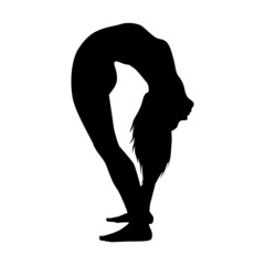 Yoga silhouette vector illustration black and white 