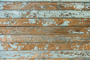 horizontal old boards with peeling paint
