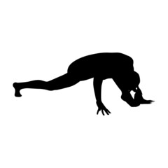 Yoga silhouette vector illustration black and white 