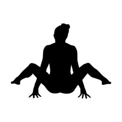 Yoga silhouette vector illustration black and white 