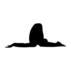 Fototapeta premium Yoga silhouette vector illustration black and white 