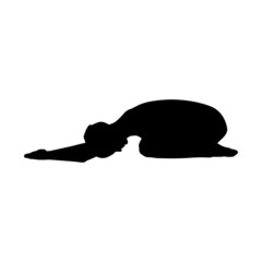 Yoga silhouette vector illustration black and white 