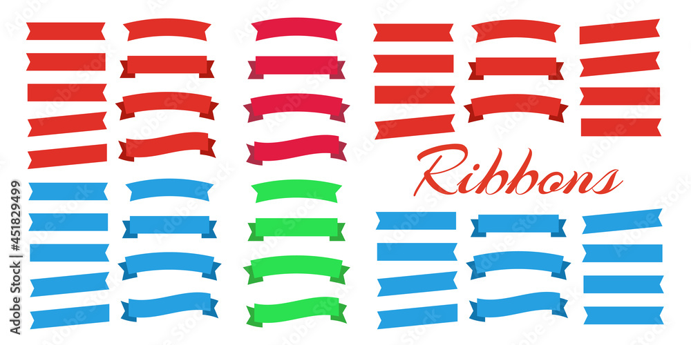 Canvas Prints flat vector ribbons banners flat. banner ribbon vector set