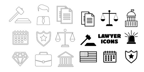 Voting and elections linear icons. Government political eps10