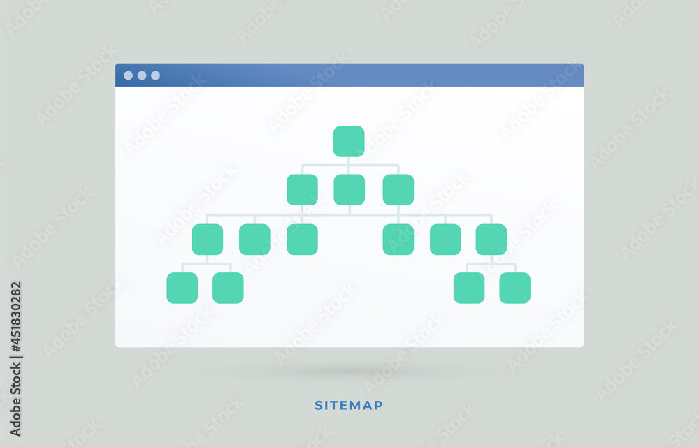 Fototapete Sitemap vector icon. The branched sitemap allows informing search engines about the current website structure or more convenient navigation for the user. Search engine optimization business concept