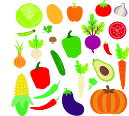 set of vegetables