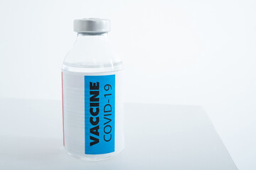 Capacity of the coronavirus vaccine on a white background.