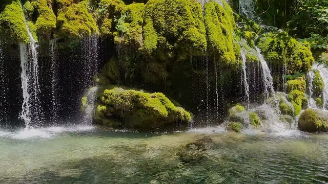 Waterfall named "Hair of Venus" near Casaletto Spartano, Cilento , Italy