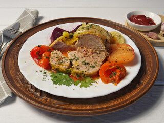 baked chicken with vegetables