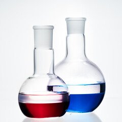 Glass flask with a chemical reagent.