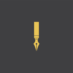 pen gold with dark background