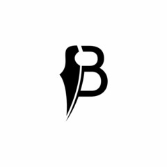 letter B blade simple icon