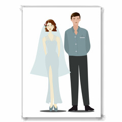 bride and groom blue outfit