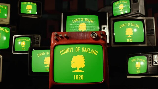 Flag Of Oakland County, Michigan, And Vintage Televisions.