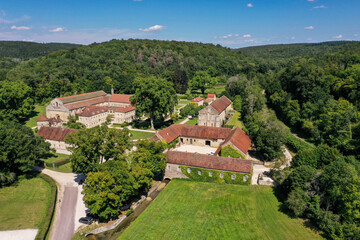 Fototapeta na wymiar aerial view on the abbey of fontenay