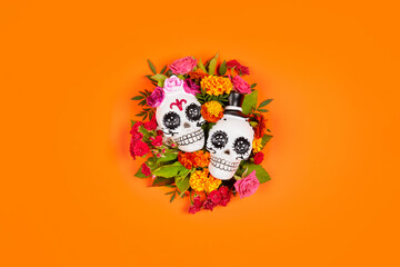 Day of the dead, Dia De Los Muertos, halloween Celebration Background. Sugar Skull, calaverita,...