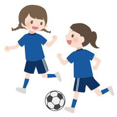 サッカーをする女の子たち