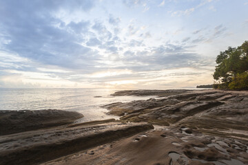 long exposure capture of coast in borneo - malaysia.