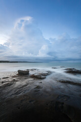 long exposure capture of coast in borneo - malaysia.