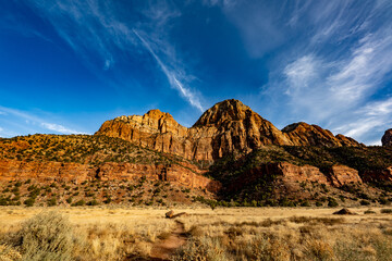 Some of the iconic mountains of Zion National Park, Utah.